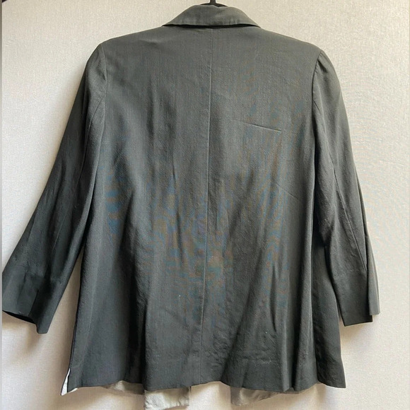 Anne Klein II wool 3/4 sleeve button blouse 18.5” PTP (S/M) - Picture 2 of 9